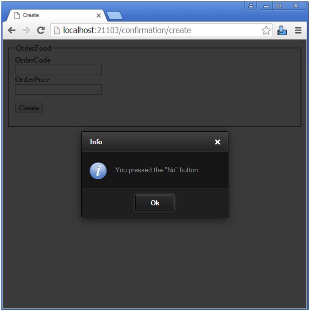 Alert Confirmation on Cancellation